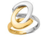 Ladies 14K Yellow and White Gold Polished Swirl O Ring